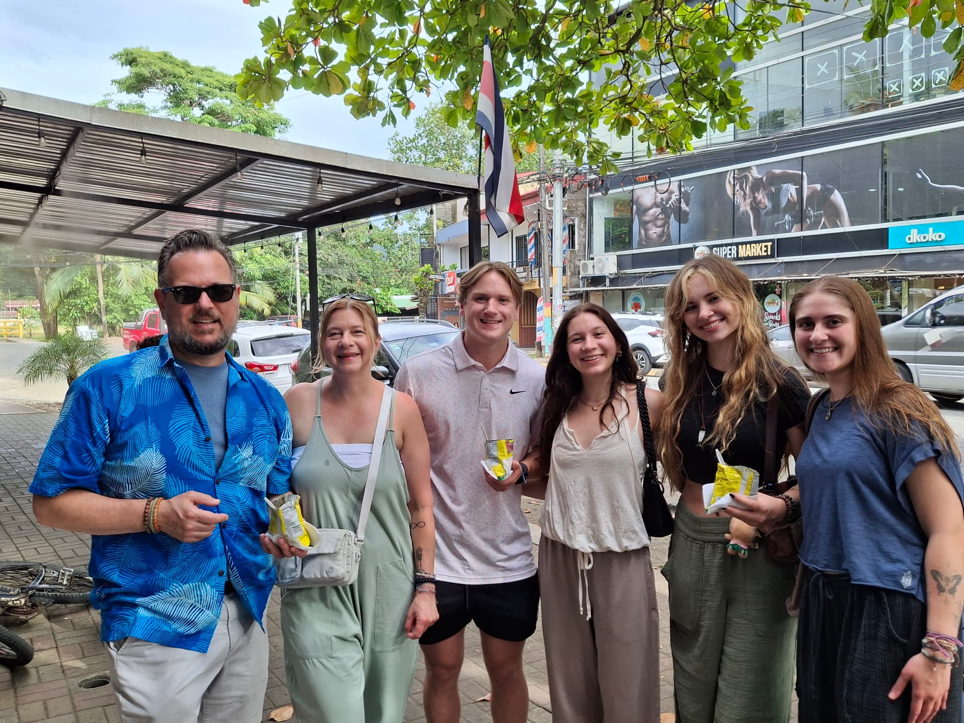 Happy group of tourists on a Pura Vida Bookings tour in Jaco, Costa Rica