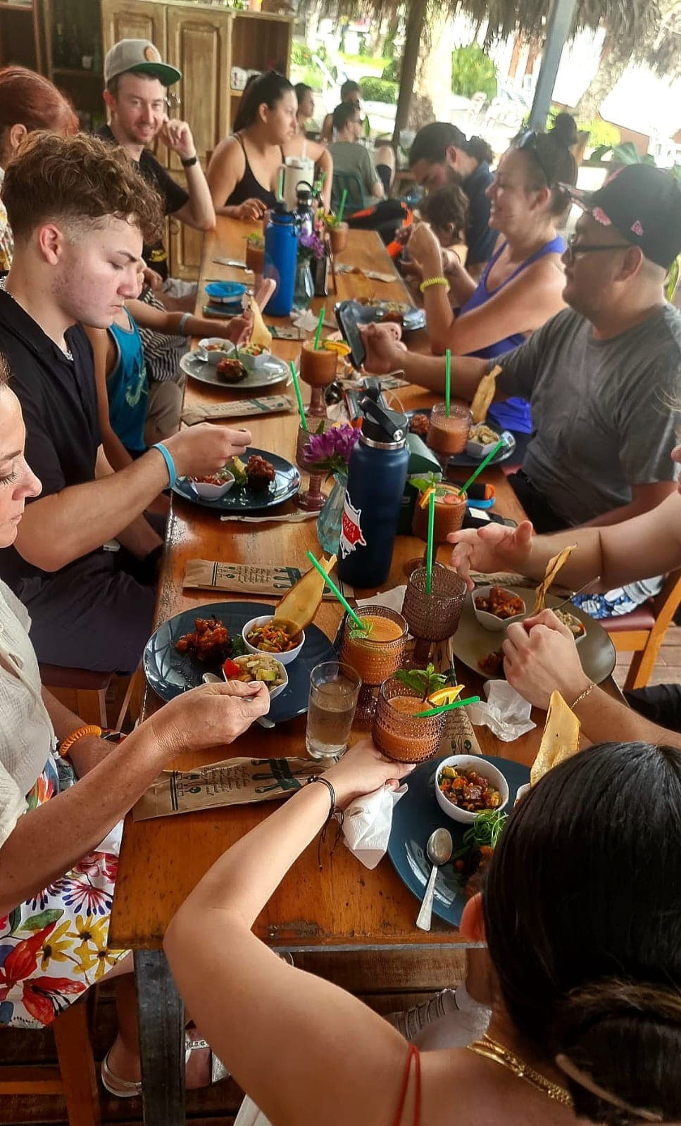 Large group enjoying a private chef dining experience in Costa Rica